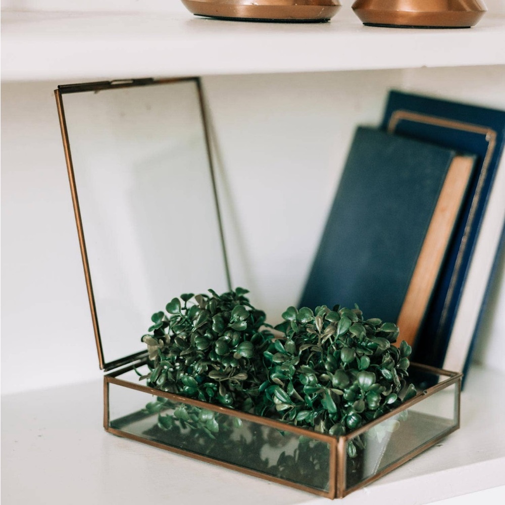 NWT Antiqued brass keepsake box!